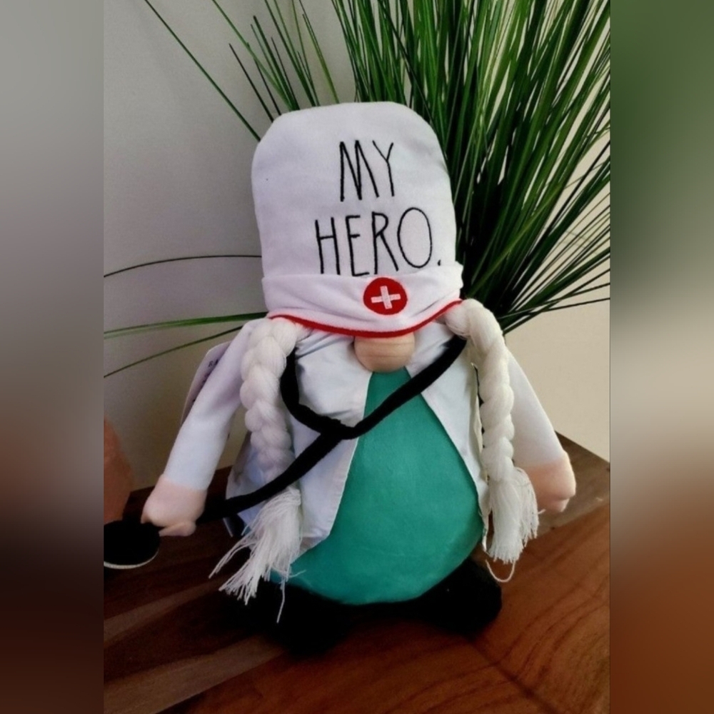 RAE DUNN: "My Hero"  Medical Professional Weighted Gnome
